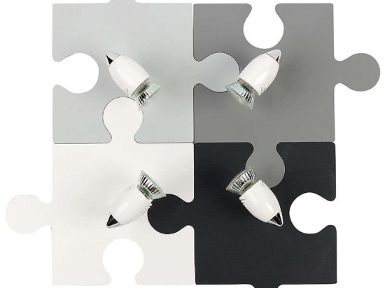 Φωτιστικό Τοίχου Παιδικό Puzzle IV 9728 Black-Grey Nowodvorski Πλαστικό