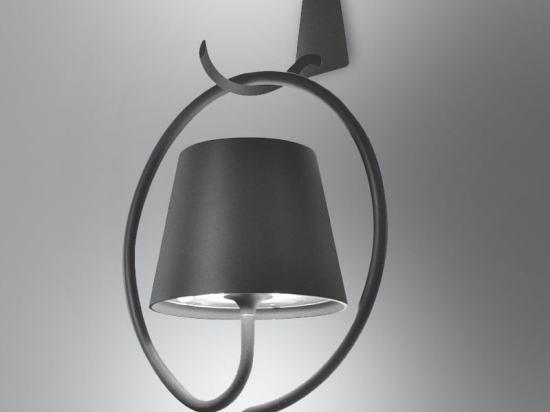 Φωτιστικό Τοίχου Επαναφορτιζόμενο Led Poldina Ld0289N3 Ip54 Dark Grey Zafferano