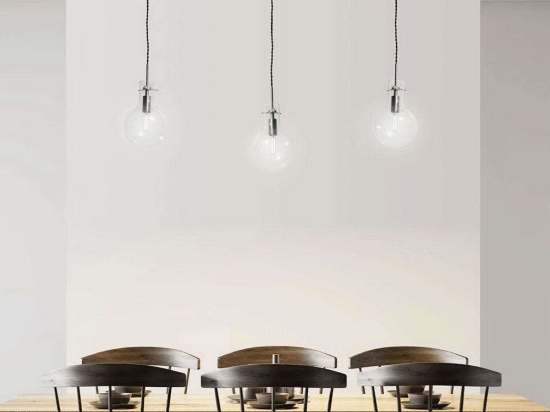 Φωτιστικό Οροφής-Ράγα Light/3 33670 Φ100x8x45/195cm Nickel Sikrea Μέταλλο,Γυαλί