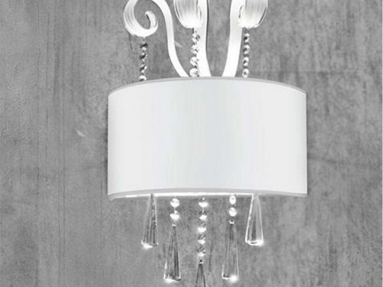 Φωτιστικό Τοίχου Elisabeth/A 3333 35x45cm 2xE14 White Sikrea Μέταλλο,Γυαλί