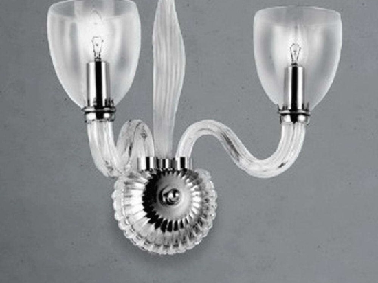 Φωτιστικό Τοίχου-Απλίκα Canova/A 2833 38x38cm 2xE14 Chrome Sikrea Μέταλλο,Γυαλί