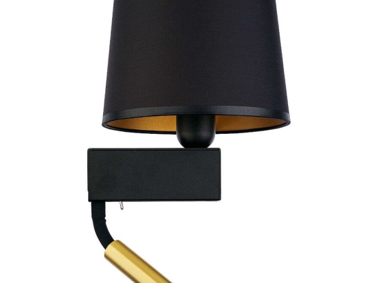 Φωτιστικό Τοίχου - Απλίκα Chillin 8213 1xE27 max 40W & 1xG9 max 10W Black Nowodvorski Μέταλλο,Ύφασμα