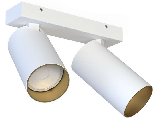 Φωτιστικό Οροφής - Σποτ Mono 7774 2xGU10 10W White-Gold Nowodvorski Μέταλλο,Πλαστικό