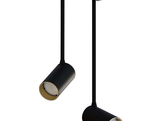 Φωτιστικό Οροφής - Σποτ Mono Long 7675 2xGU10 10W Black-Gold Nowodvorski Μέταλλο,Πλαστικό