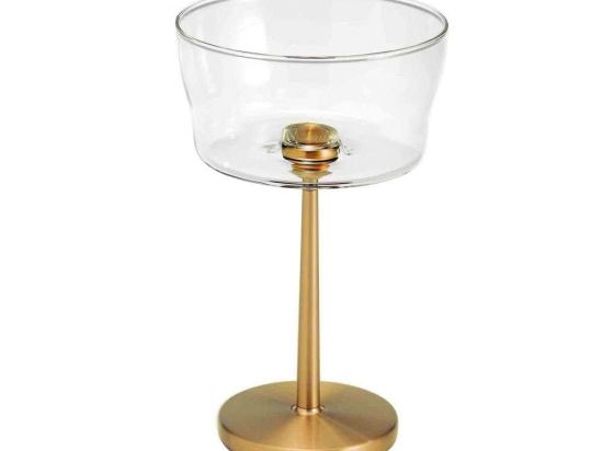 Μπωλ Με Πόδι Φωτιζόμενο Led Sister Light LD0700O3 13,2x15,5cm Clear-Gold Zafferano Γυαλί