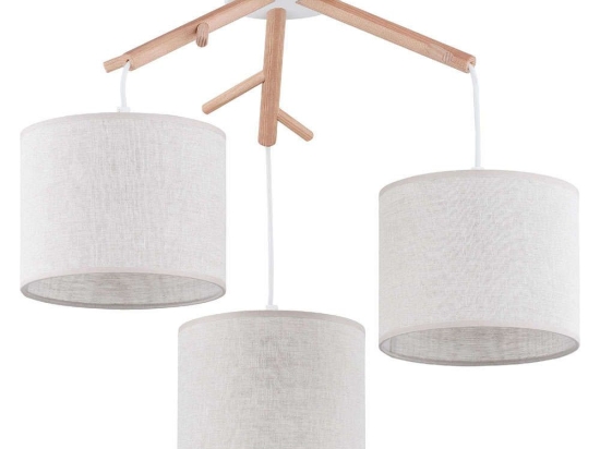 Φωτιστικό Οροφής Albero Linen 6556 3xΕ27 15W 57x60cm Beige TK Lighting