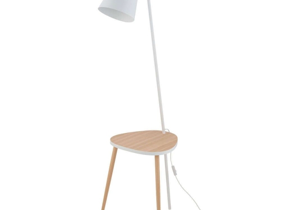 Φωτιστικό Δαπέδου Lami 5584 Με Τραπεζάκι 1xΕ27 15W 60x153cm White TK Lighting