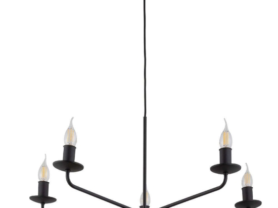 Φωτιστικό Οροφής Limal 10253 72x86cm 5xΕ14 10W Black TK Lighting