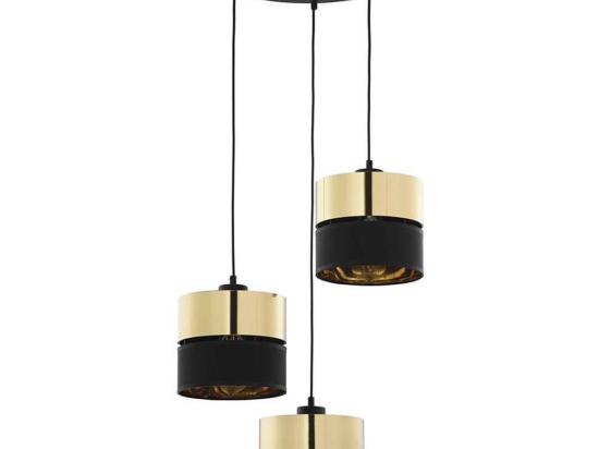Φωτιστικό Οροφής Hilton 4349 3xΕ27 15W 45x145cm Gold-Black TK Lighting