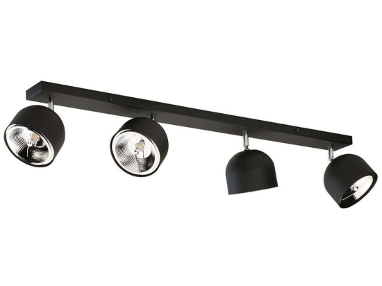 Φωτιστικό Οροφής - Σποτ Altea 6521 4xGU10 AR111 12W 97x17cm Black TK Lighting