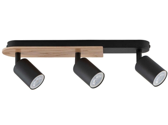Φωτιστικό Οροφής - Σποτ Cover Wood 4675 3xGU10 10W 51x14cm Black TK Lighting