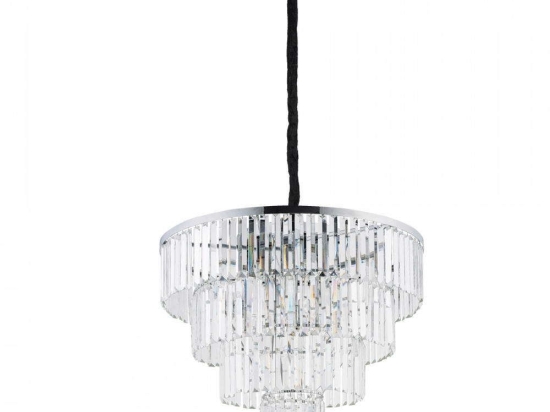 Φωτιστικό Οροφής Cristal L 7615 71x170cm 12xE14 40W Clear-Silver Nowodvorski