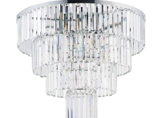 Φωτιστικό Οροφής-Πλαφονιέρα Cristal L 7631 71x60cm 12xE14 60W Silver-Clear Nowodvorski