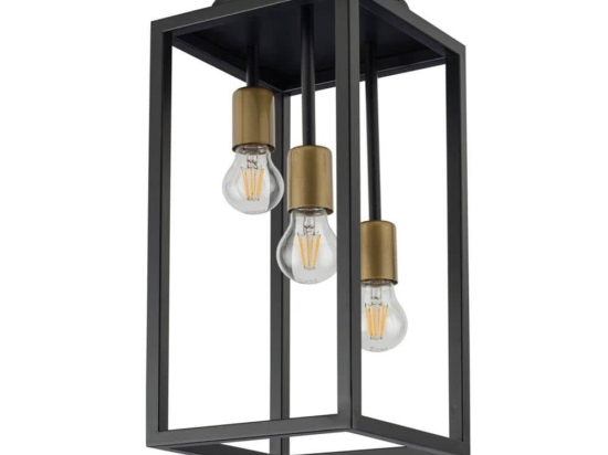 Φωτιστικό Οροφής-Πλαφονιέρα Vigo 3 32225 22x22x47cm 3xE27 60W Black Sigma Lighting