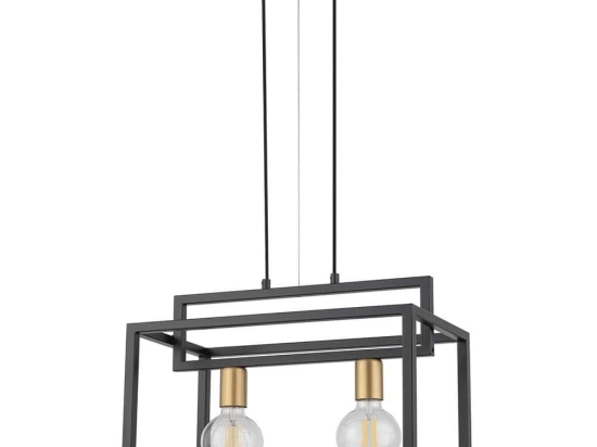 Φωτιστικό Οροφής-Ράγα Vigo 2 32439 26x45x80cm 2xE27 60W Black-Gold Sigma Lighting