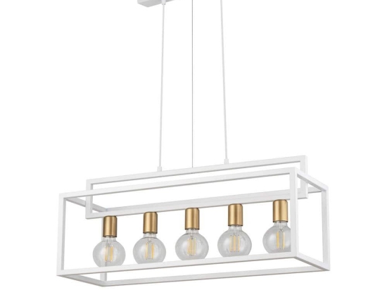 Φωτιστικό Οροφής-Ράγα Vigo 5 32444 26x73x80cm 5xE27 60W White-Gold Sigma Lighting