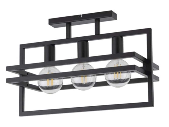 Φωτιστικό Οροφής-Πλαφονιέρα Merci 3 32406 26x52x34cm 3xE27 60W Black Sigma Lighting