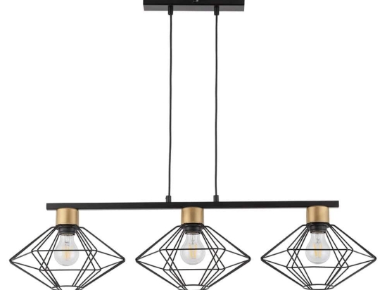 Φωτιστικό Οροφής-Ράγα Vario 3 40559 28x87x80cm 3xE27 60W Black-Gold Sigma Lighting