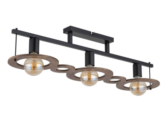 Φωτιστικό Οροφής-Πλαφονιέρα Coffee 3 32488 21x80x20cm 3xE27 60W Black-Brown Sigma Lighting