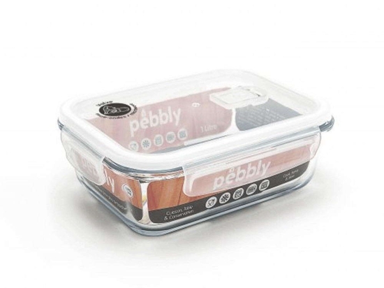 Δοχείο Φαγητού PKV-2250RB 2,25L 25,2x20,4x8,8cm Clear Pebbly Γυαλί