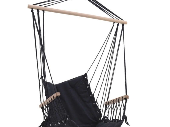 Κούνια - Πολυθρόνα Καμβάς 3-50-243-0012 Black 96x50x120 Inart
