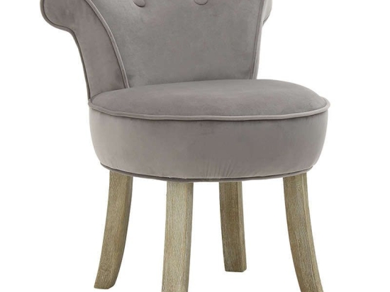 Σκαμπώ Με Ξύλινα Πόδια 3-50-104-0294 Grey-Beige 50x52x58 Inart Ξύλο,Ύφασμα