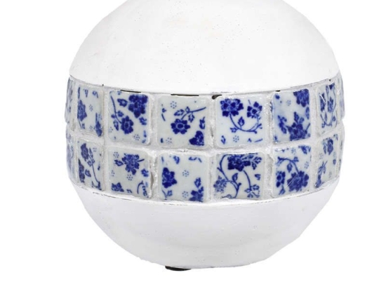 Κηροπήγιο Ρεσώ Κεραμικό 3-70-507-0219 White-Blue 15X15X15 Inart Κεραμικό