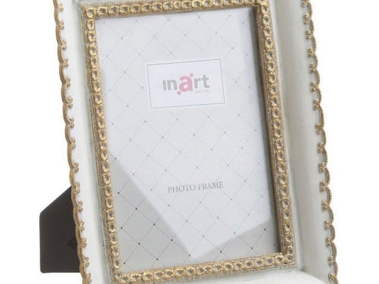Κορνίζα 10Χ15 White-Gold 3-30-383-0164 Inart Πολυρεσίνη