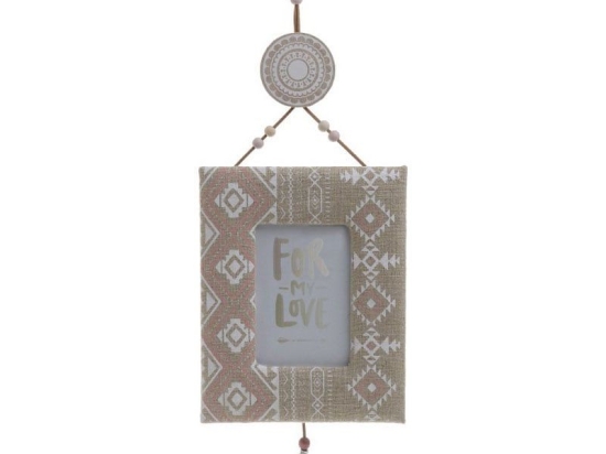 Κορνίζα Επιτοίχια Με Φτερα 9Χ13 Brown 3-30-887-0049 Inart Ξύλο,Ύφασμα