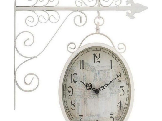 Ρολοι Τοίχου Σταθμού 36X9X45 White 3-25-021-0105 Inart Μέταλλο