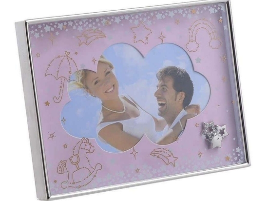 Κορνίζα Παιδική 3-30-056-1775 Pink-Silver 15Χ10 Inart Μέταλλο,Γυαλί