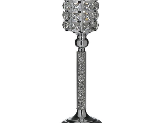 Κηροπήγιο 3-70-427-0015 D13Χ38 Silver Inart Μέταλλο,Γυαλί