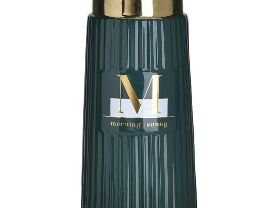 Βάζο Κεραμικό 3-70-039-0031 13Χ23 Green-Gold Inart Κεραμικό