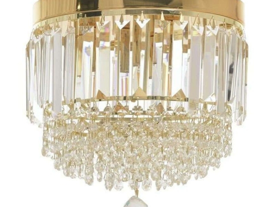Φωτιστικό Οροφής-Πλαφονιέρα 3-10-917-0050 Δ30Χ28 Transparent, Golden E14 Inart Γυαλί