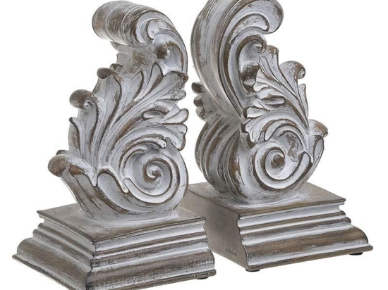 Βιβλιοστάτης 3-70-167-0023 Σετ 2τμχ 20Χ11Χ18 Antique Beige Inart Πολυρεσίνη