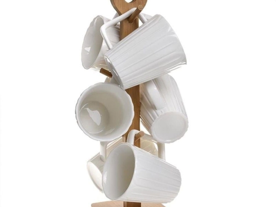 Κούπα Πορσελάνινη (Σετ 6Τμχ) 6-60-476-0003 360CC 16X20X38cm White-Ivory Click Πορσελάνη