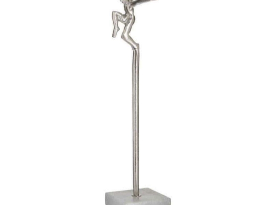 Διακοσμητικό Αγαλματίδιο 3-70-062-0099 13x10x50cm White-Silver Inart Μέταλλο