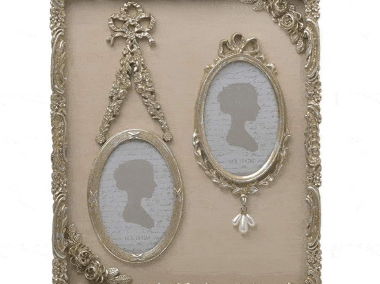 Κορνίζα Τοίχου 2 Θέσεων 3-30-649-0012 39x3x33cm Gold-Beige Inart Πολυρεσίνη