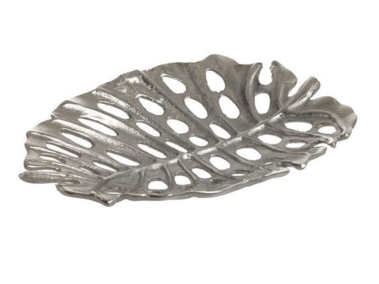 Διακοσμητική Πιατέλα Φύλλο 3-70-388-0356 26x17x3cm Silver Inart Αλουμίνιο