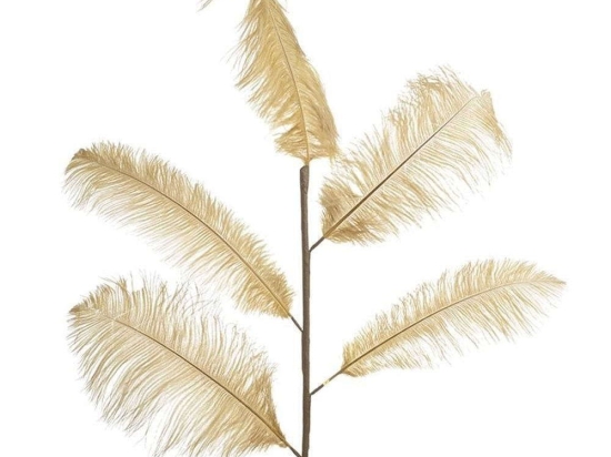 Φτερό Διακοσμητικό 3-70-355-0036 55/120cm Gold Inart Πολυέστερ