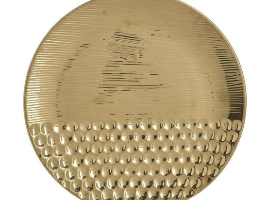 Διακοσμητική Πιατέλα Κεραμική 3-70-498-0043 Φ28cm Gold Inart Κεραμικό