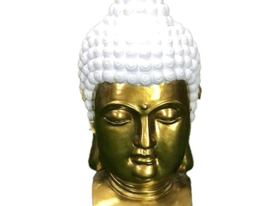 Διακοσμητικός Βούδας 3-70-216-0092 28x25x50cm White-Gold Inart Κεραμικό
