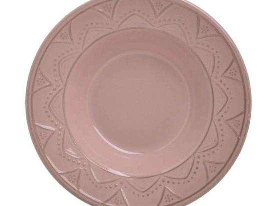 Πιάτο Βαθύ Πορσελάνινο (Σετ 12Τμχ) 6-60-030-0008 Φ23cm Pink Click 12 τμχ Πορσελάνη