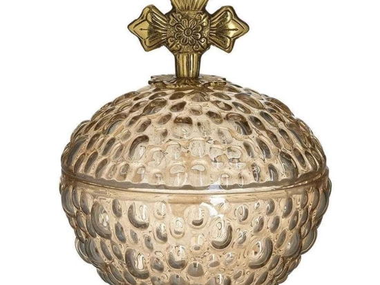 Φοντανιέρα Με Καπάκι 3-70-085-0209 Φ20x16cm Honey Inart Γυαλί