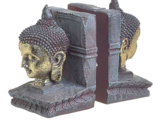 Βιβλιοστάτης Βούδας (Σετ 2Τμχ) 3-70-634-0034 12x10x18cm Multi Inart Ρητίνη