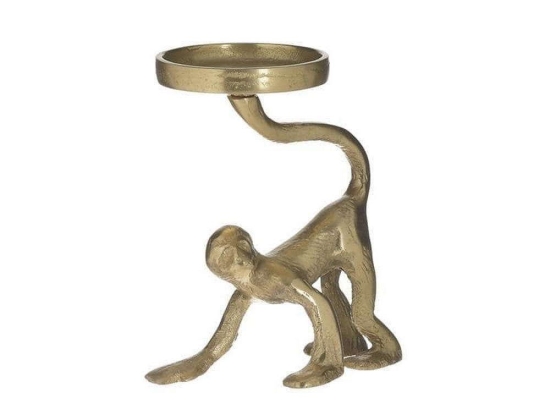 Κηροπήγιο Πίθηκος 3-70-653-0027 13x9x18cm Gold Inart Μέταλλο