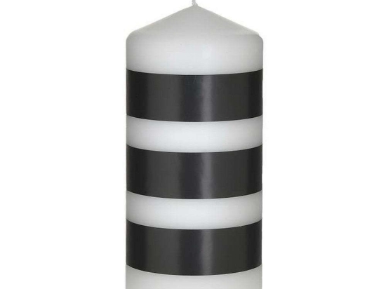 Κερί 3-80-061-0053 Φ7x15cm Black-White Inart Παραφίνη