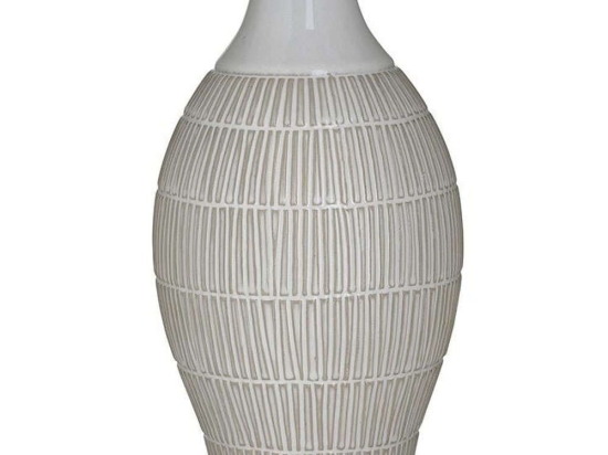 Βάζο Antique 3-70-498-0057 Φ17x30cm White-Gold Inart Κεραμικό