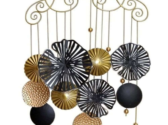 Διακοσμητικό Τοίχου 3-70-915-0074 79x4x106cm Black-Gold Inart Μέταλλο