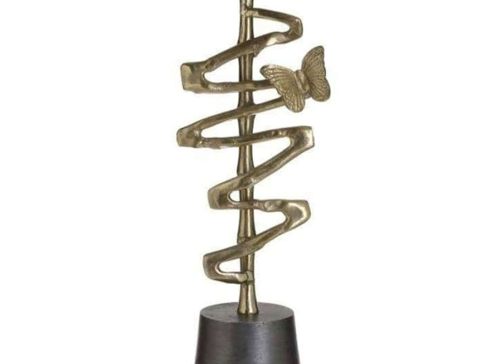 Κηροπήγιο 3-70-579-0099 17x13x50cm Black-Gold Inart Αλουμίνιο